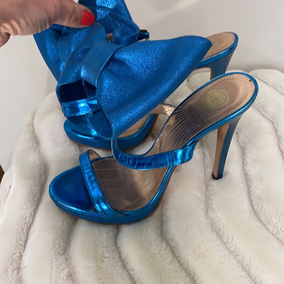 VIKTOR & ROLF Blue High Heel Bow Sandals size 37 - Picture 4 of 10